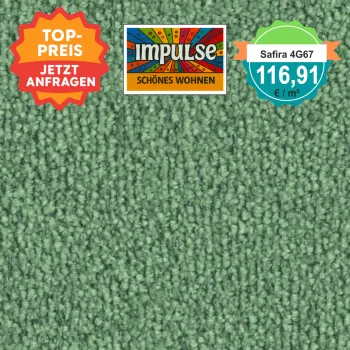 Vorwerk Safira Teppichboden Farbcode 4G67 – Draufsicht mit Preisetikett 116,91 €/m²